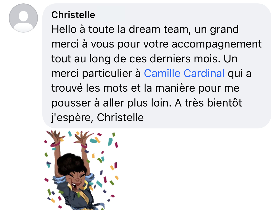 Témoignage Facebook de Christelle