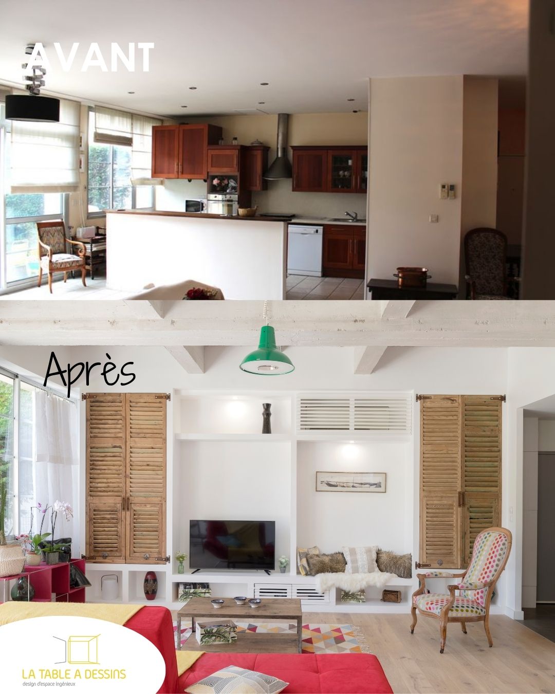 avant:après salon – Projet Julie Coulon