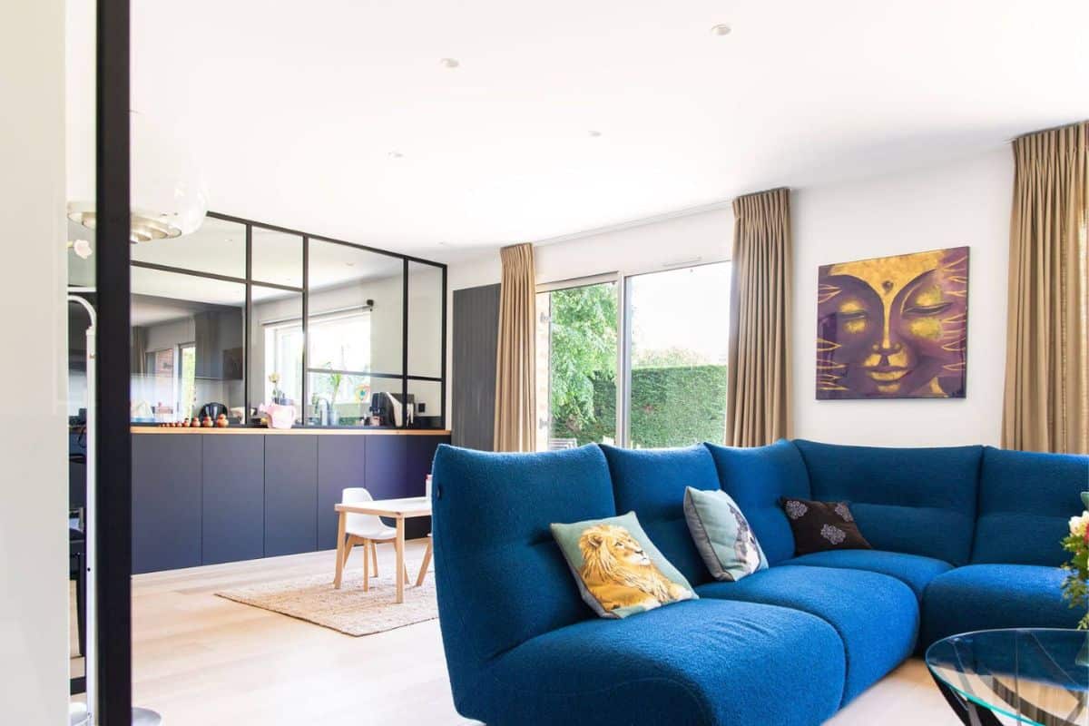 verrière industrielle séparation cuisine salon