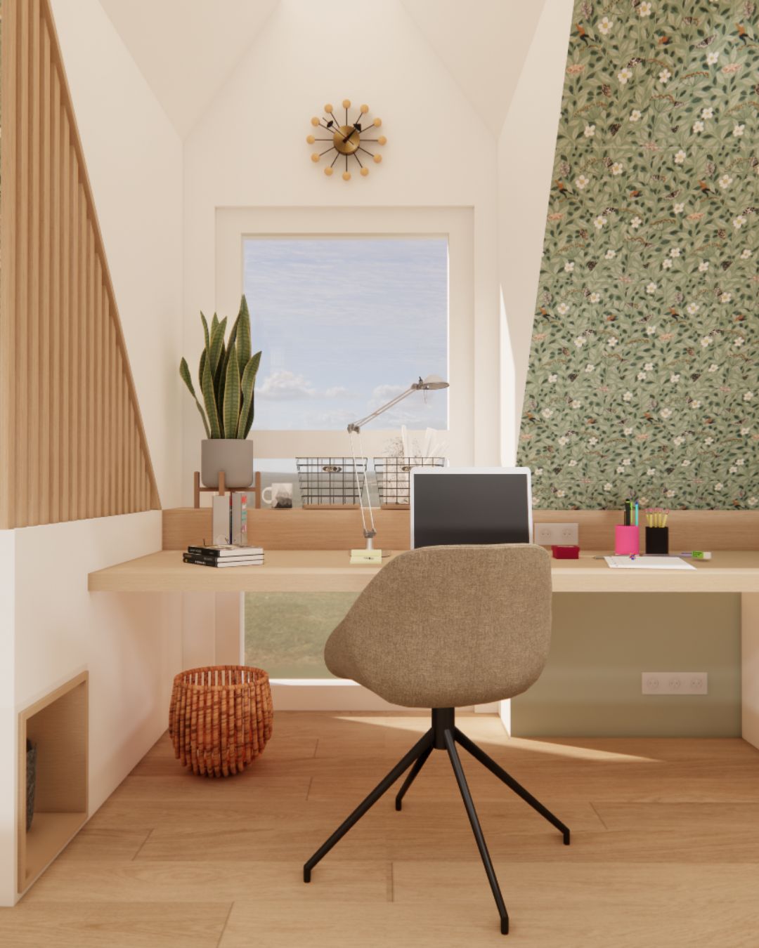 amenager-palier-bureau-6 aménager un bureau sur un palier sous combles
