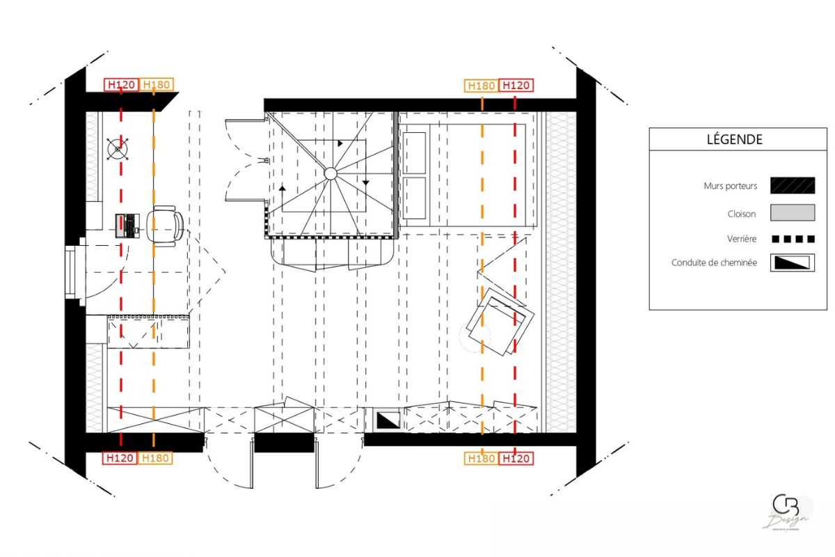 amenager-palier-bureau-plan-APD aménager palier en bureau plan avant projet définitif
