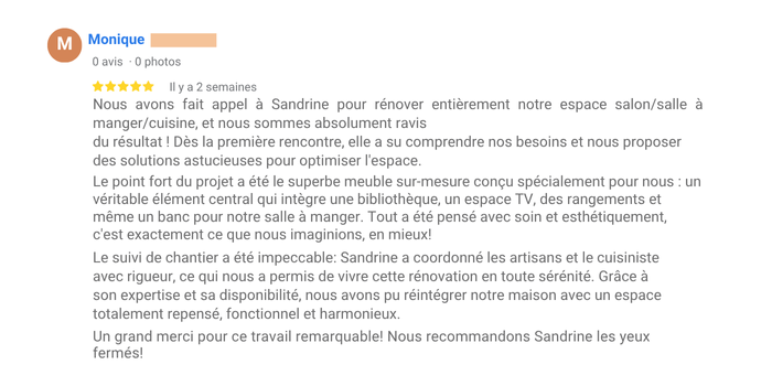 avis-client-sandrine-homer Avis client projet HOMER moderniser maison ancienne