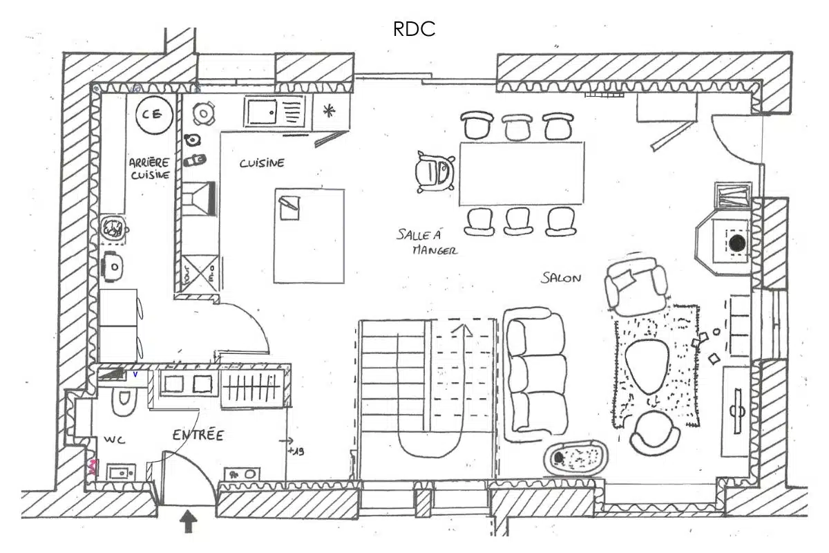 transformer-atelier-habitation-aps1-rdc Plan APS 1 RDC pour le projet de transformation d'un atelier en habitation