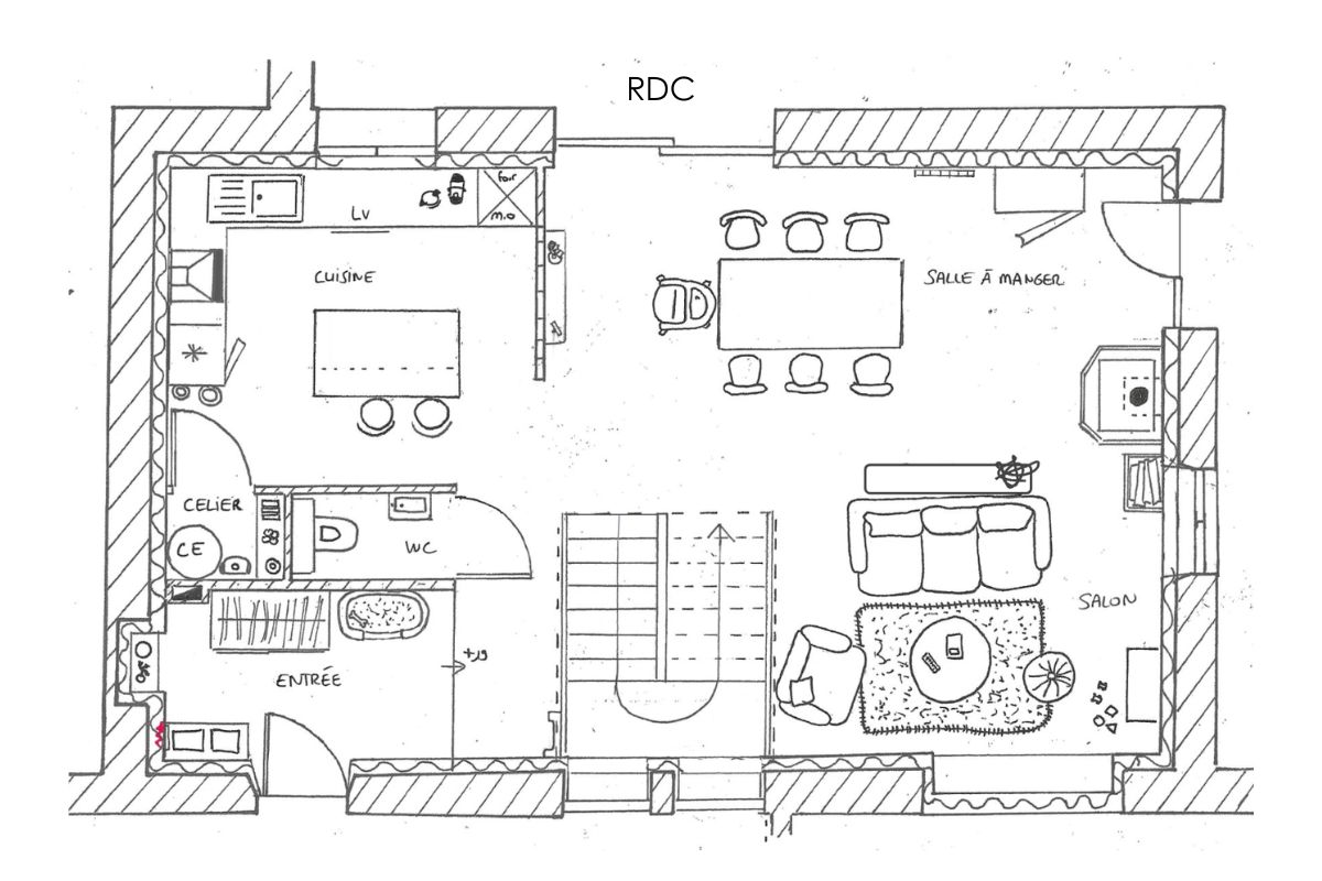 transformer-atelier-habitation-aps2-rdc Plan APS 2 RDC pour le projet de transformation d'un atelier en habitation