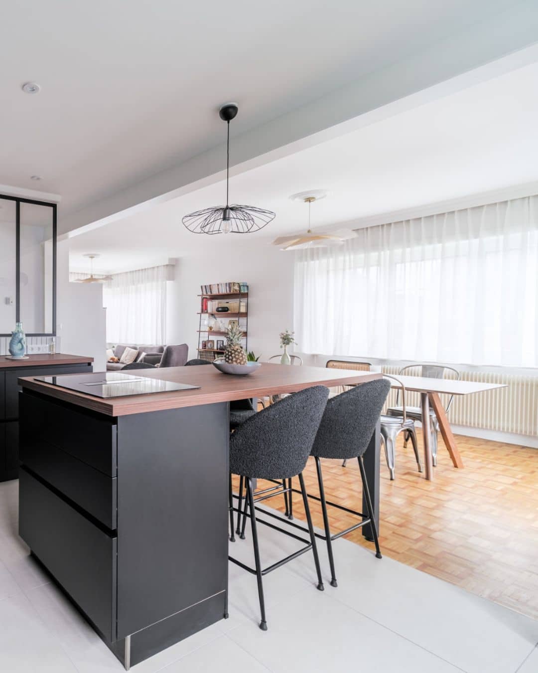 aménagement cuisine ouverte après travaux