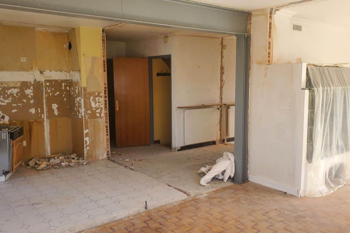 travaux ouverture cuisine sur le salon