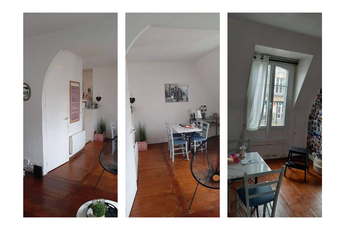 rénovation T2 30m2 Paris salon avant