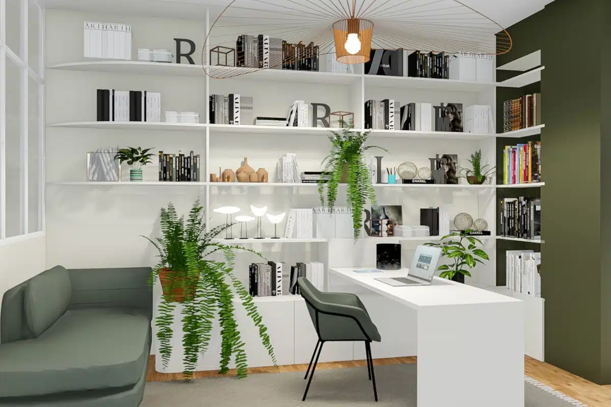 rénovation maison de ville bureau après