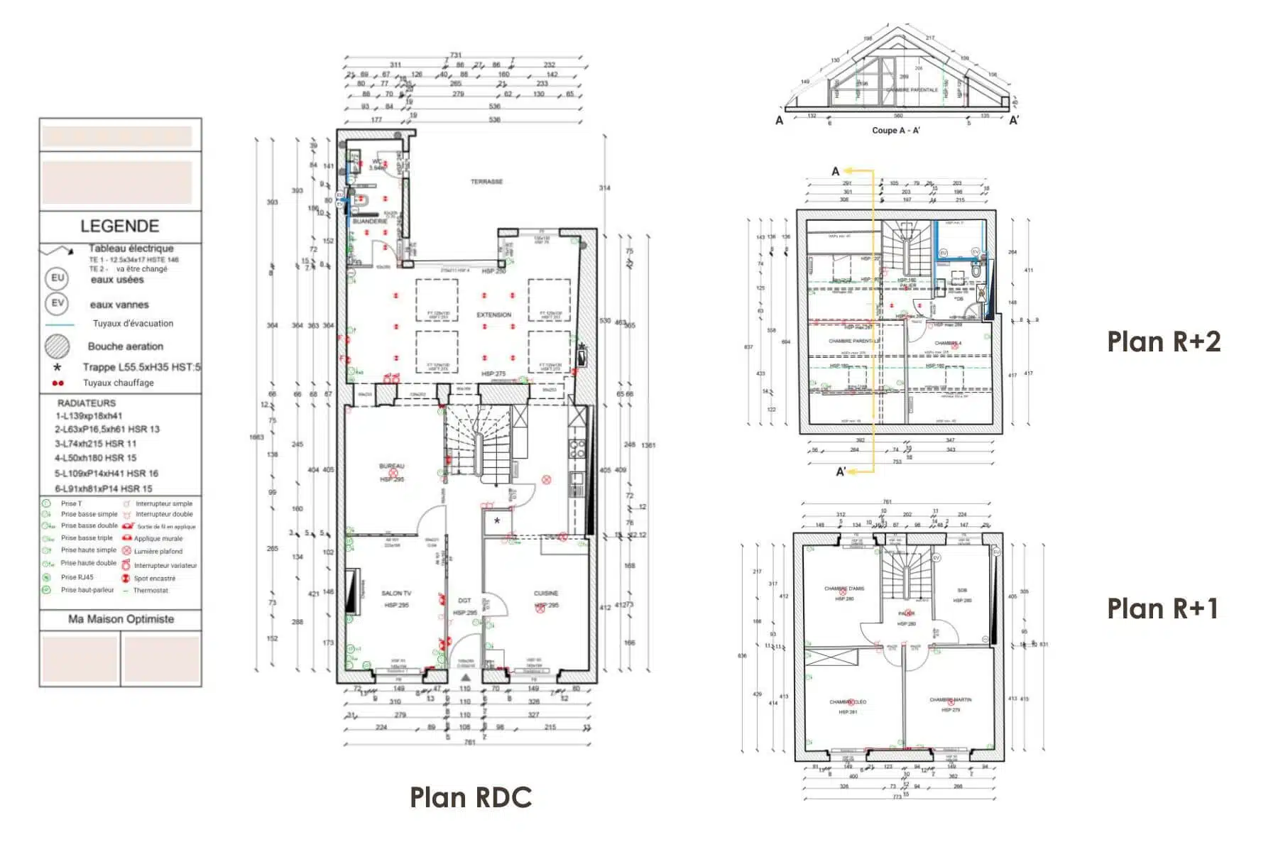 plan maison 180m2 renovation avant travaux